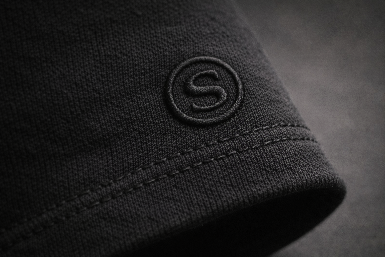 "New Heart" Heavyweight Mock-Neck Tee - Matte Black