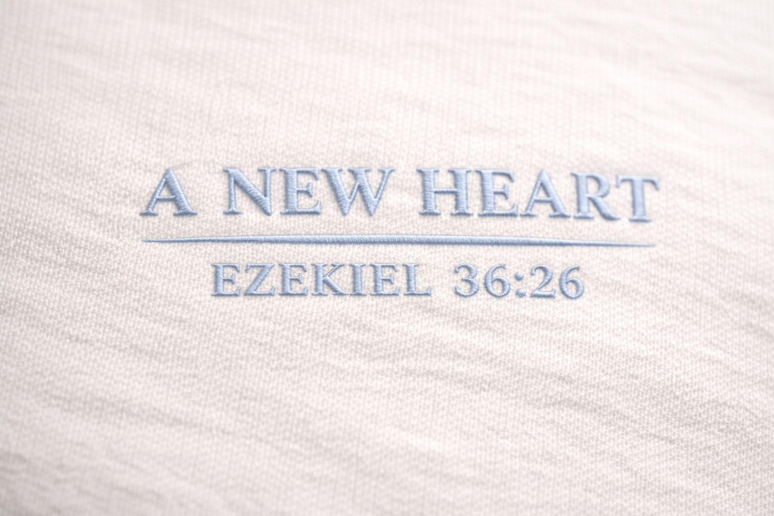 "New Heart" Heavyweight Mock-Neck Tee - Bone White